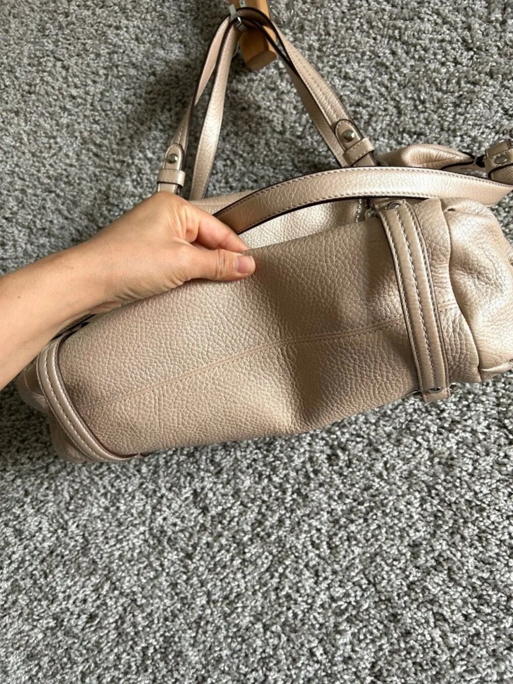 Y2K Coach Women's Pebbled Leather Satchel Handbag With Adjustable Strap